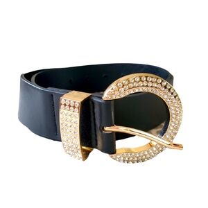 Black gold bling belt